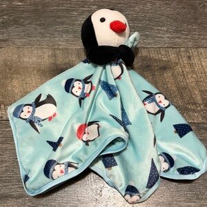 NOJO Penguin Lovey Baby Security Blanket blue